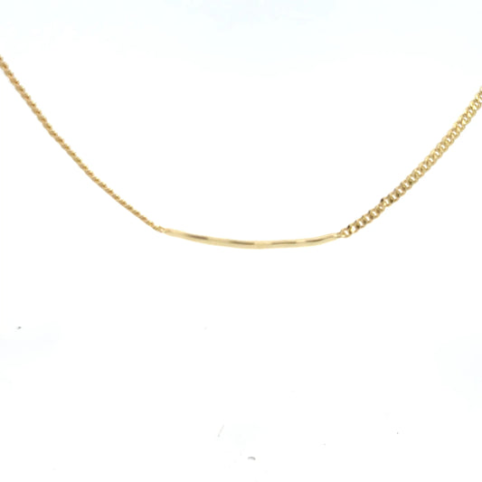 Gold Plated Sterling Silver Bar Necklace