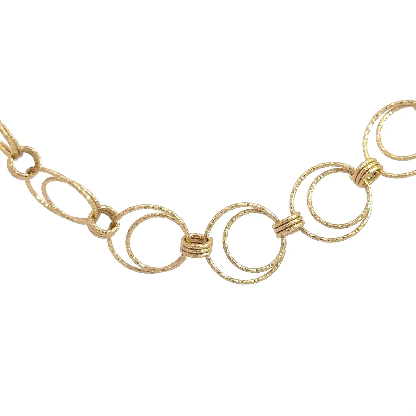 Sterling Silver Gold Plated Multi-Circle Necklace