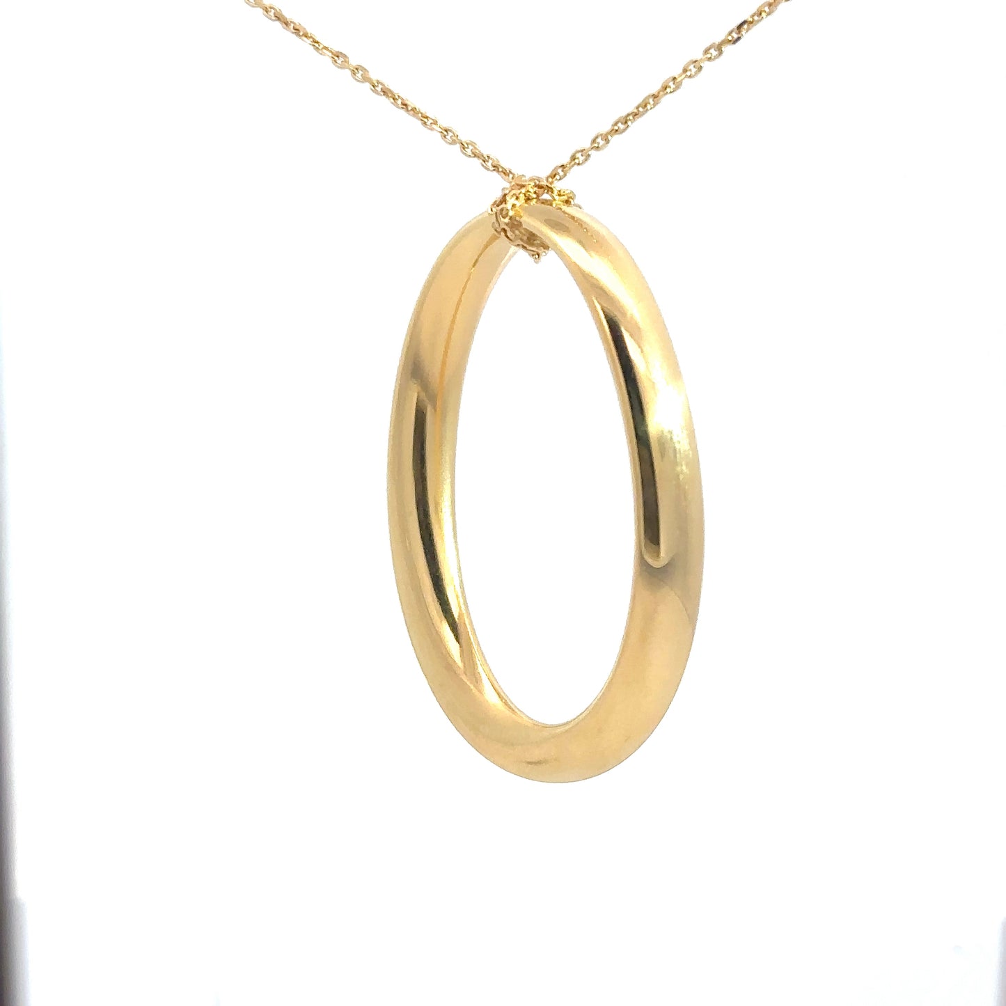 Sterling Silver Gold Plated Oval Pendant