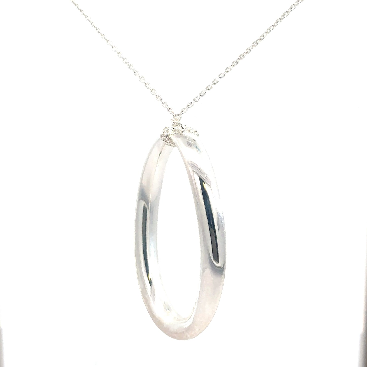 Sterling Silver Oval Necklace