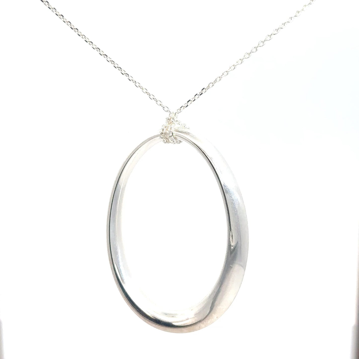 Sterling Silver Oval Necklace
