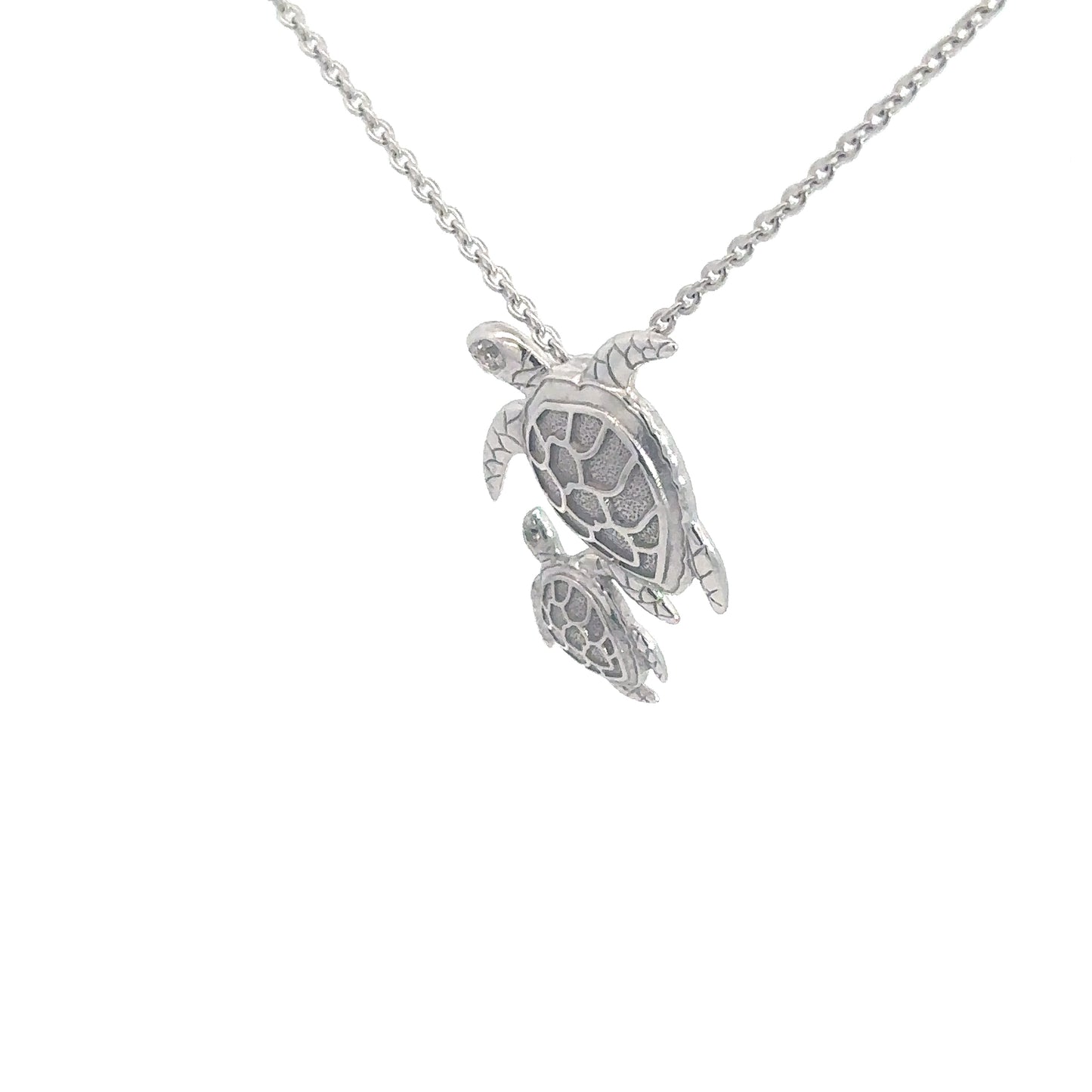 Sterling Silver Two Turtle Pendant