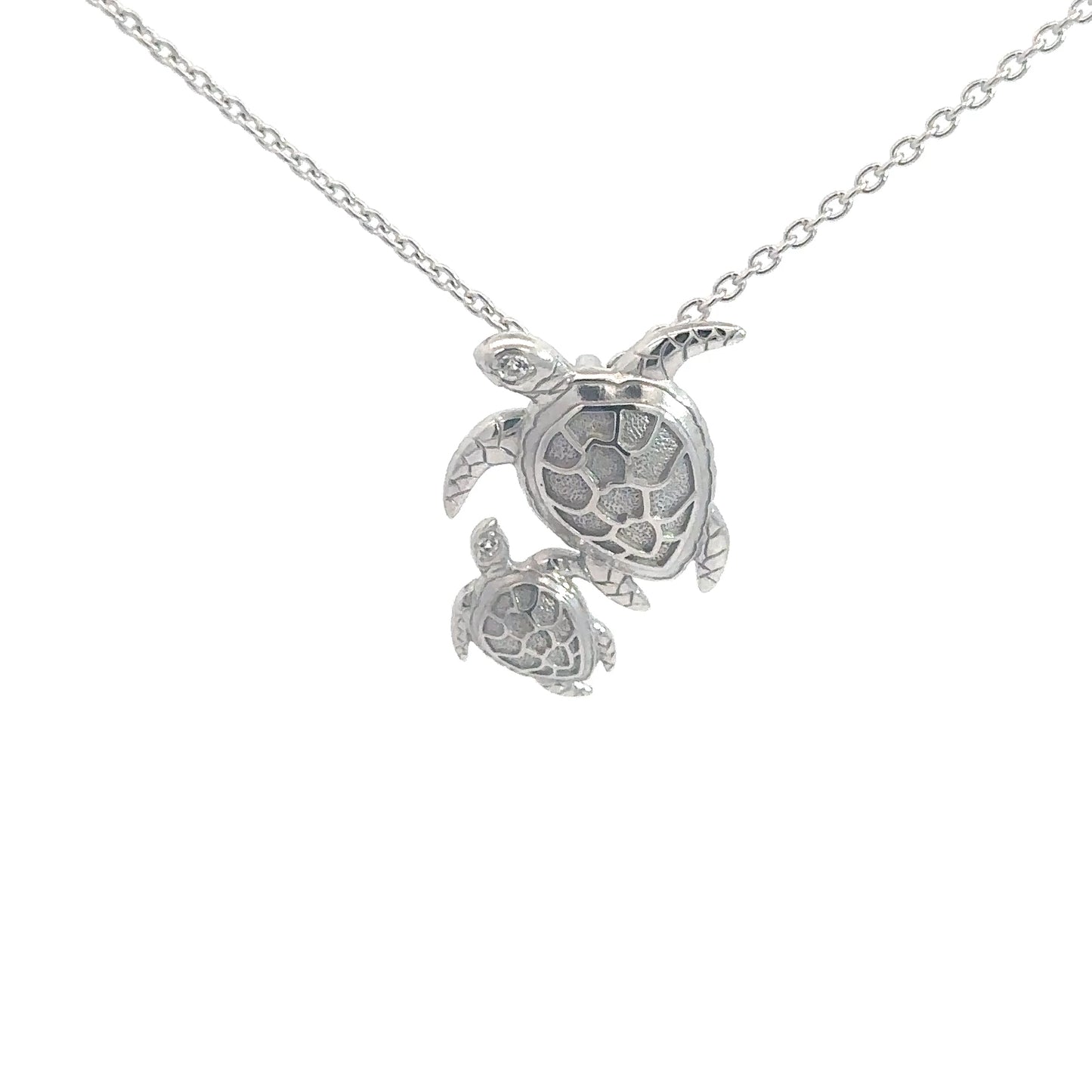 Sterling Silver Two Turtle Pendant