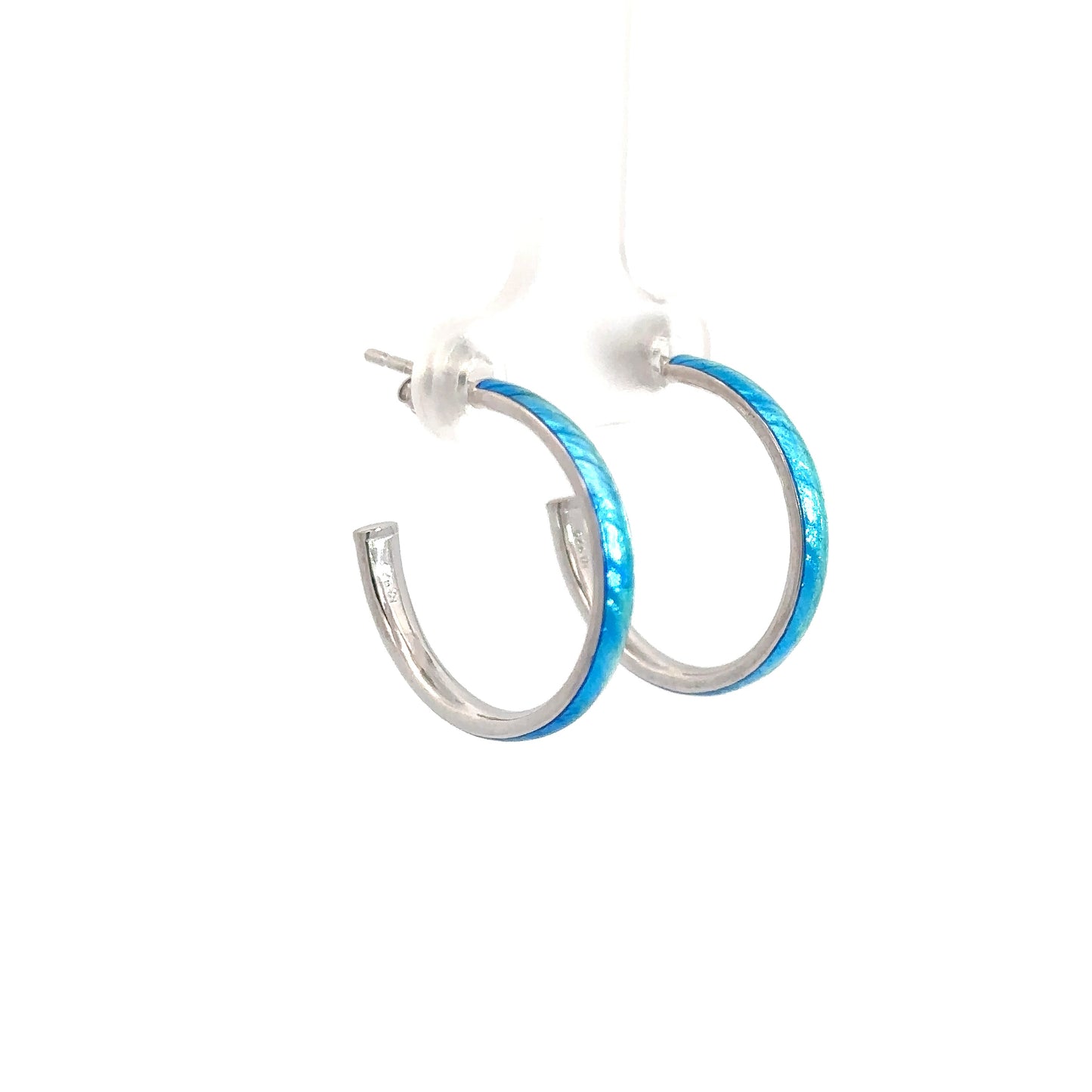 Sterling Silver Turquoise Hoops