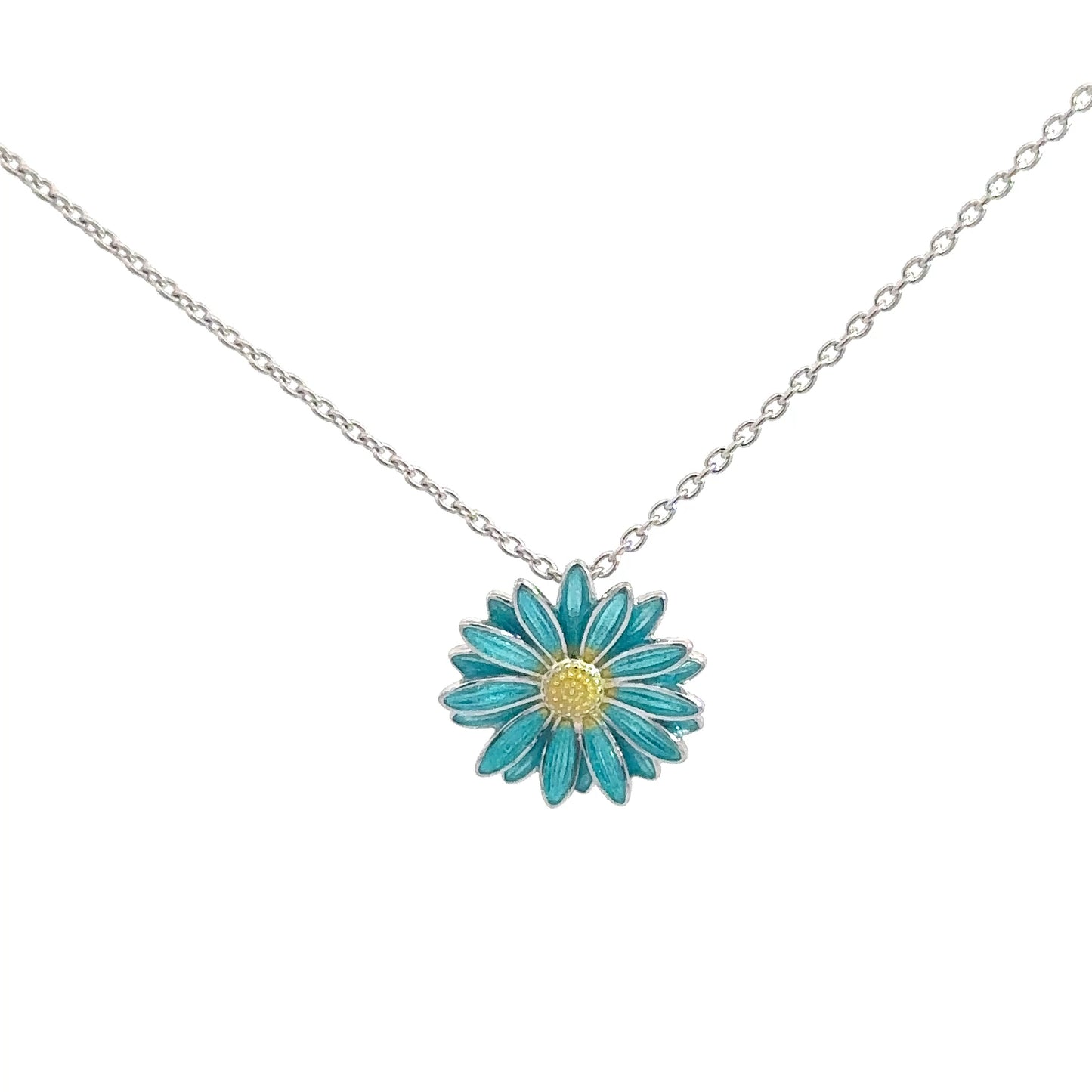 Sterling Silver Enameled Gerber Daisy