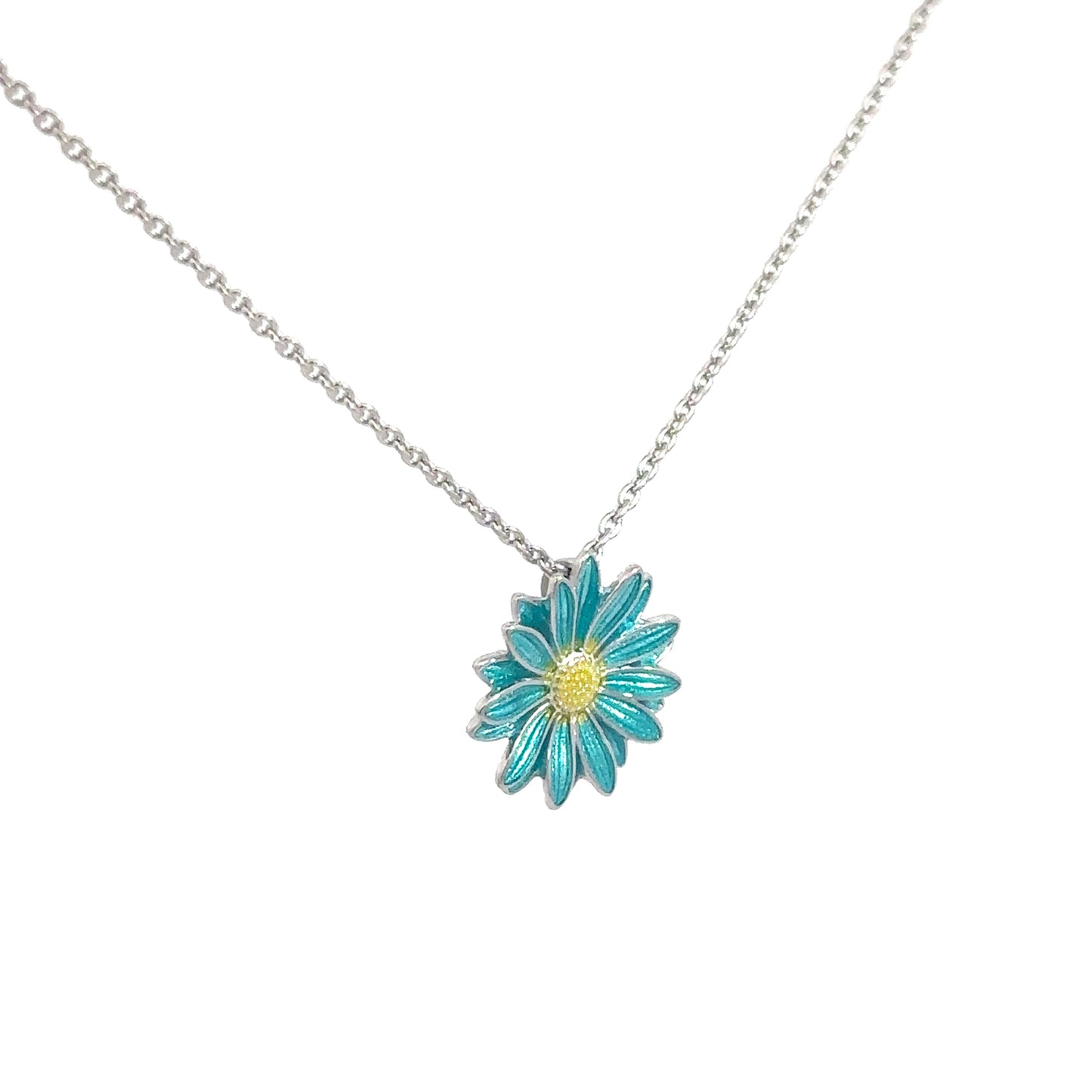 Sterling Silver Enameled Gerber Daisy