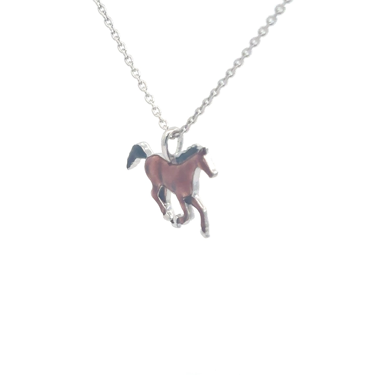 Sterling Silver Enameled Horse Neckalace