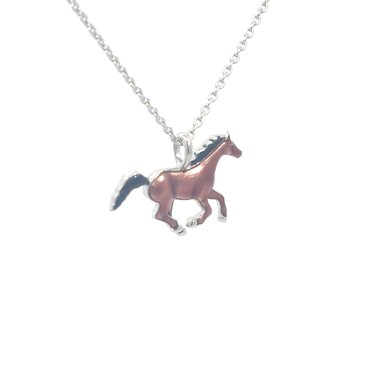 Sterling Silver Enameled Horse Neckalace
