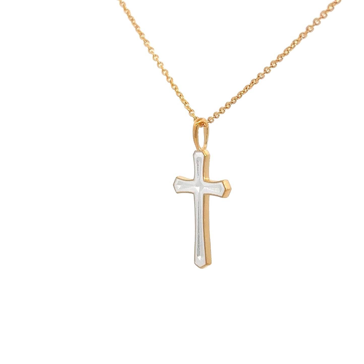 Yellow Gold Plated Enameled Cross