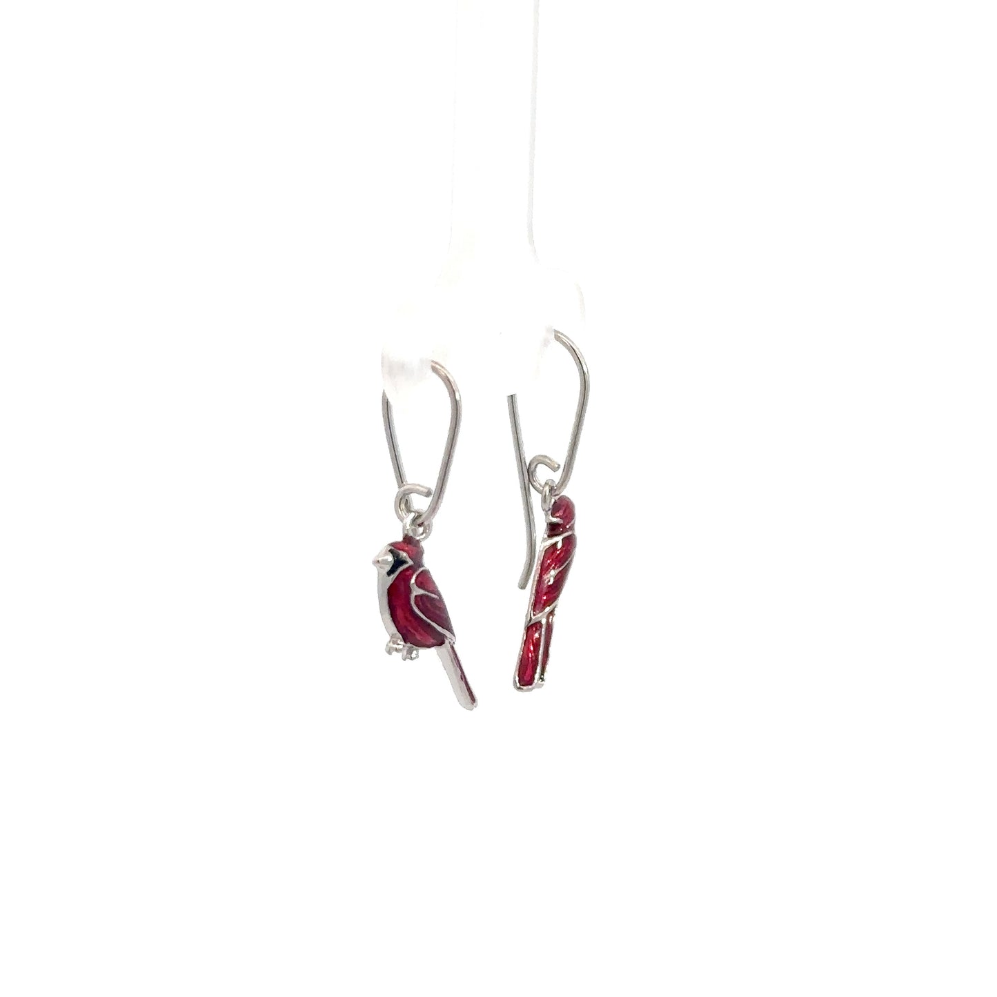 Sterling Silver Cardinal Earrings