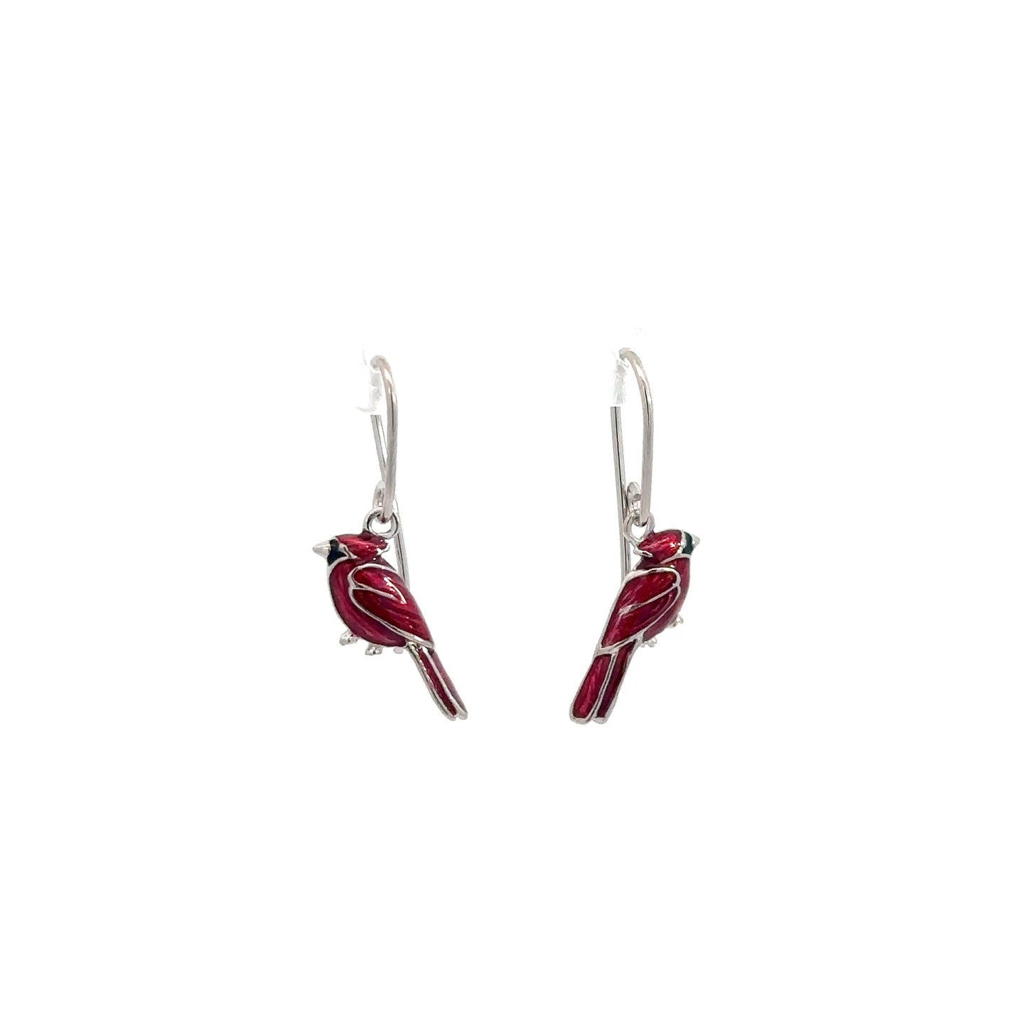 Sterling Silver Cardinal Earrings