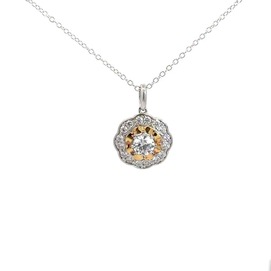 Sterling Silver & Yellow Gold Plated Flower Pendant