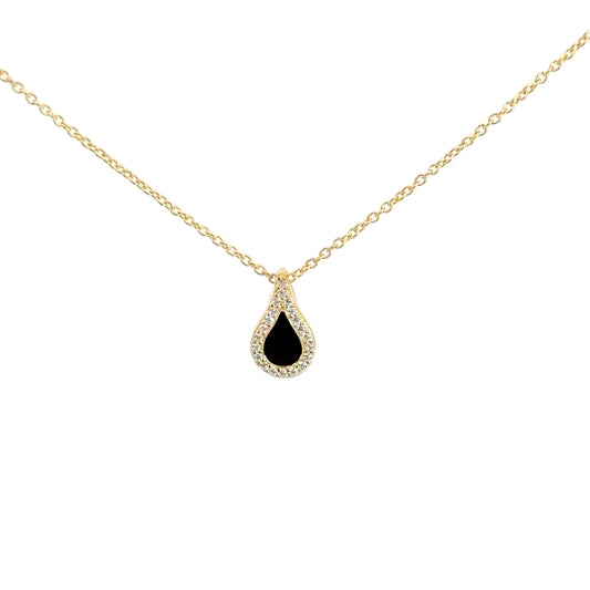Yellow Gold Plated Enamel Pendant