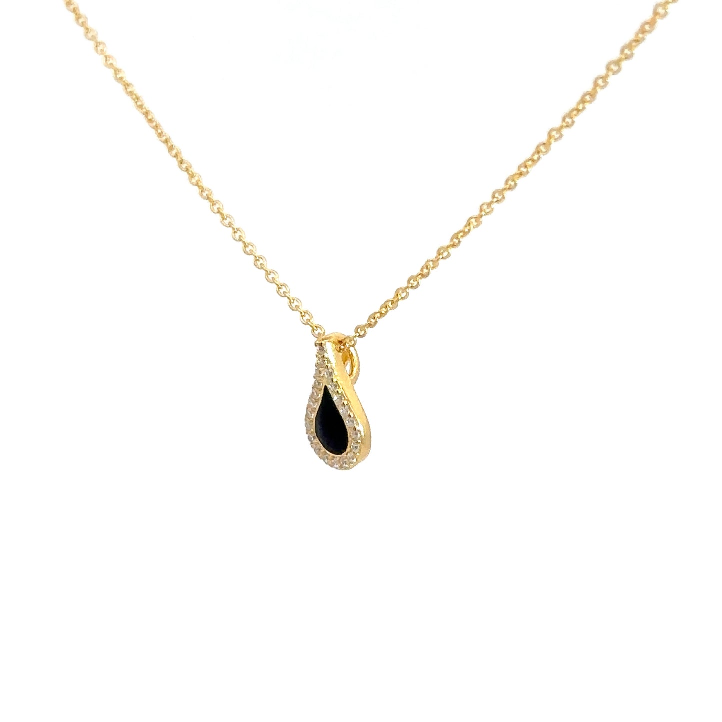 Yellow Gold Plated Enamel Pendant