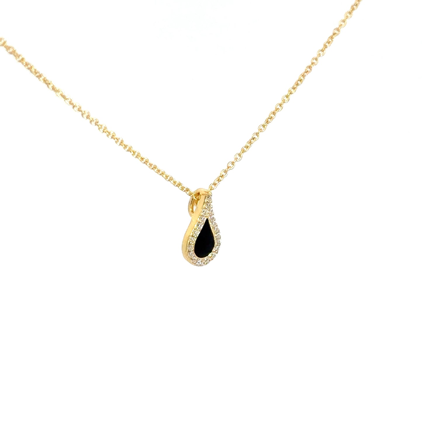 Yellow Gold Plated Enamel Pendant
