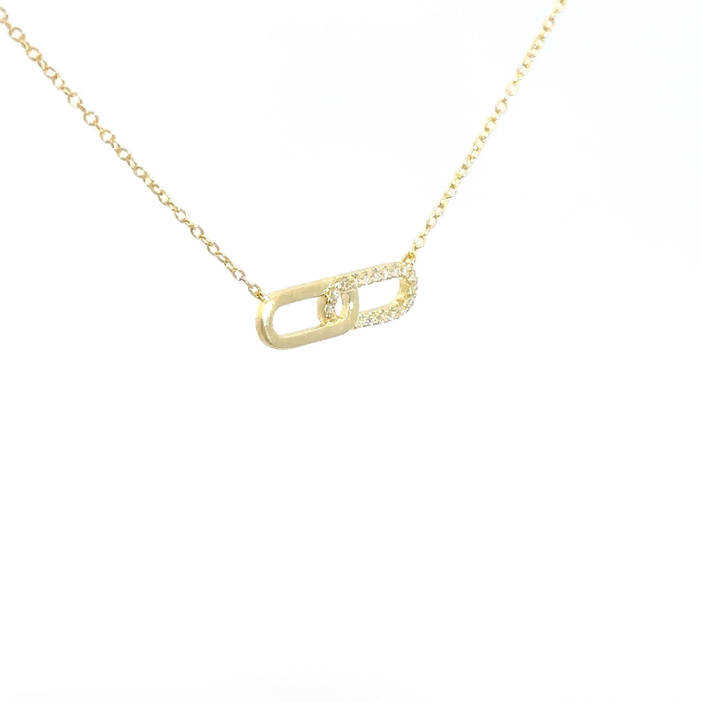 Yellow Gold Plated Paperclip Necklace
