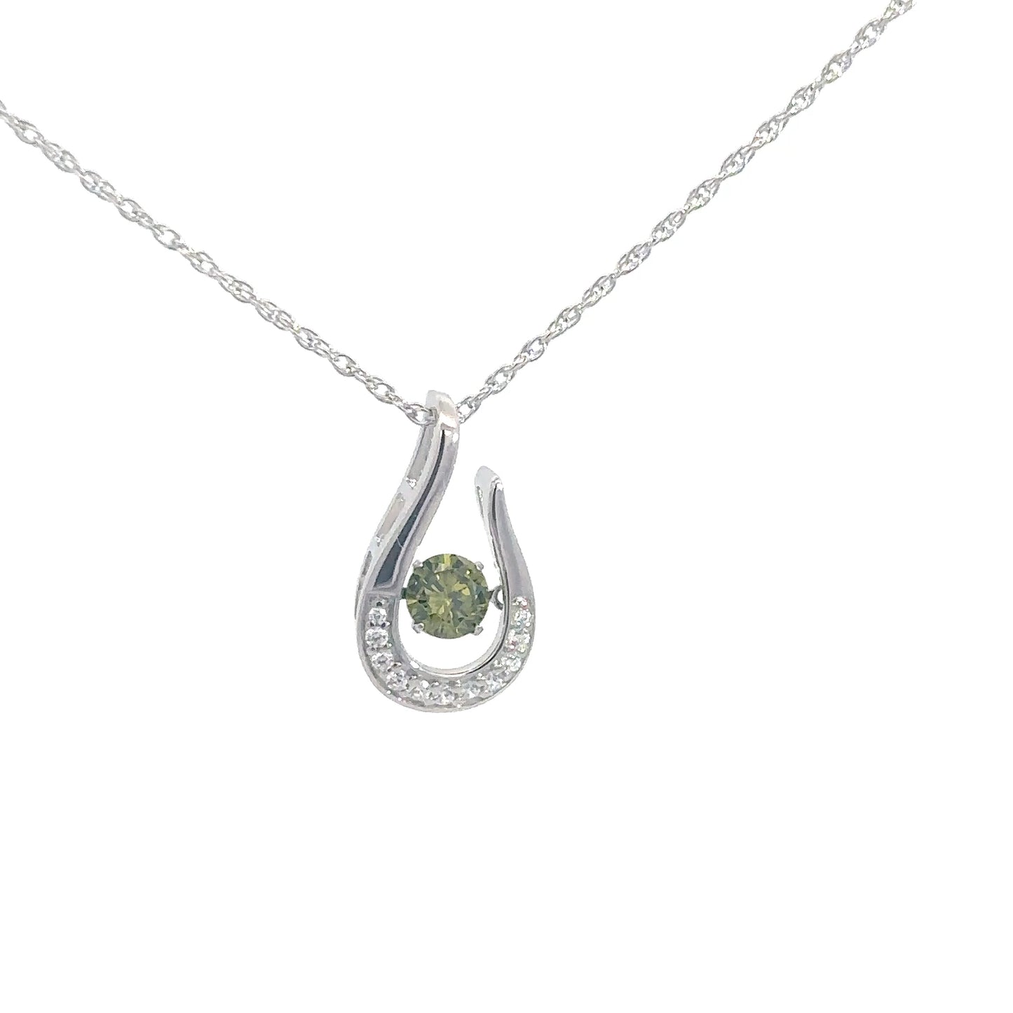 Sterling Silver Synthetic Peridot Twinkle Pendant