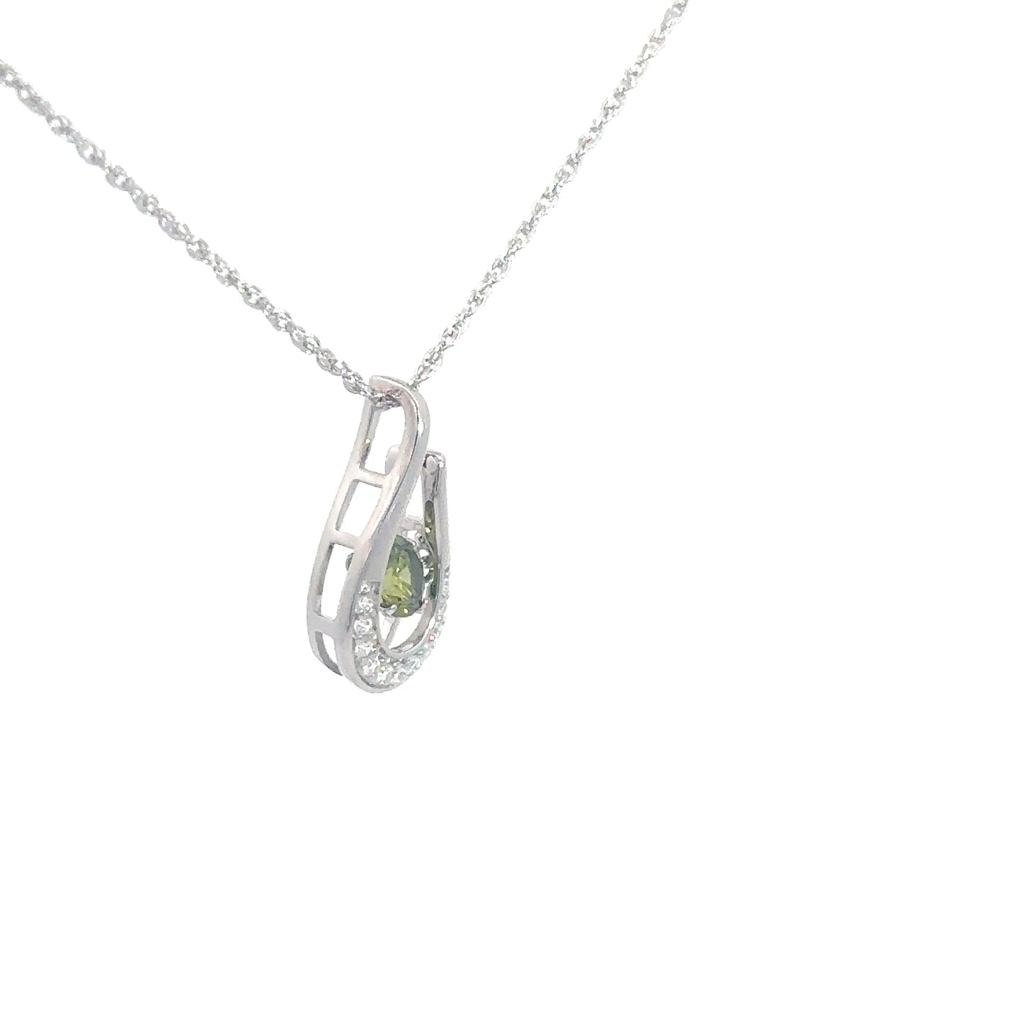 Sterling Silver Synthetic Peridot Twinkle Pendant