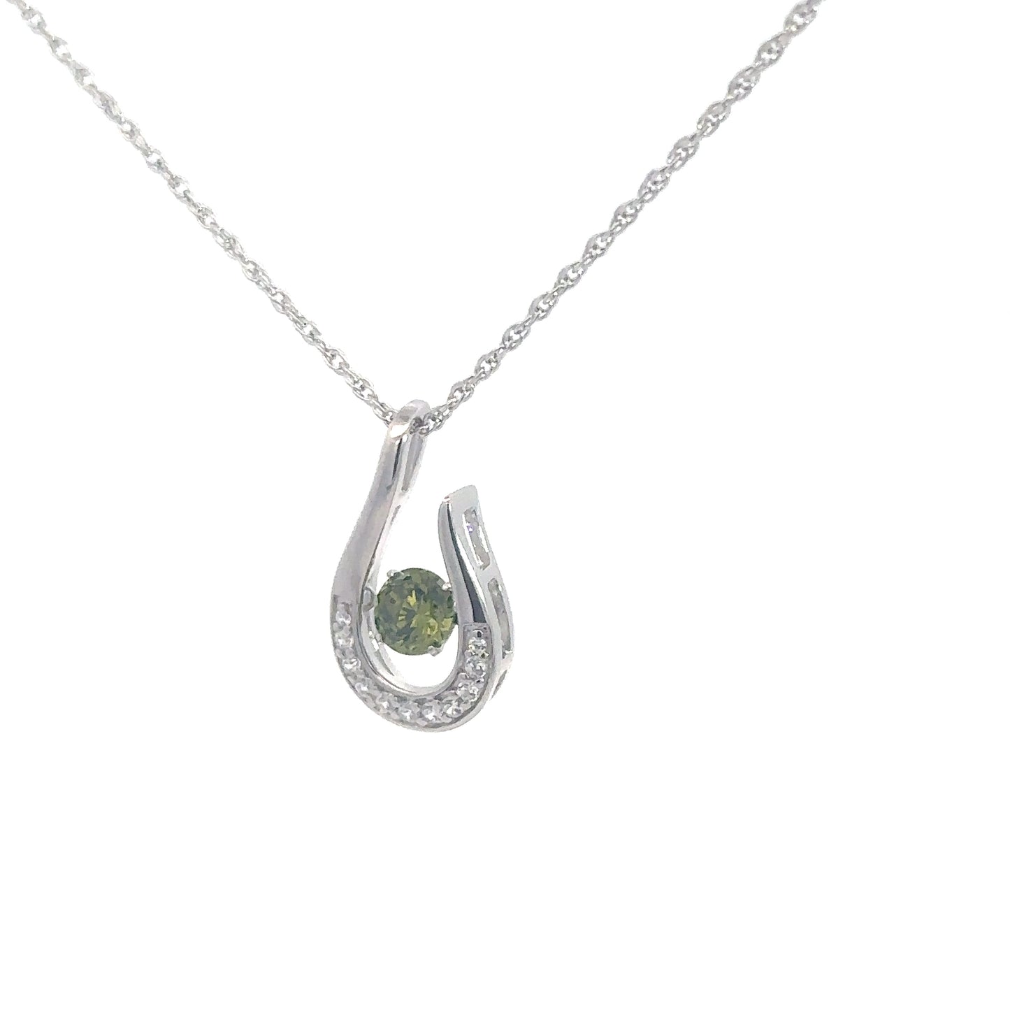 Sterling Silver Synthetic Peridot Twinkle Pendant