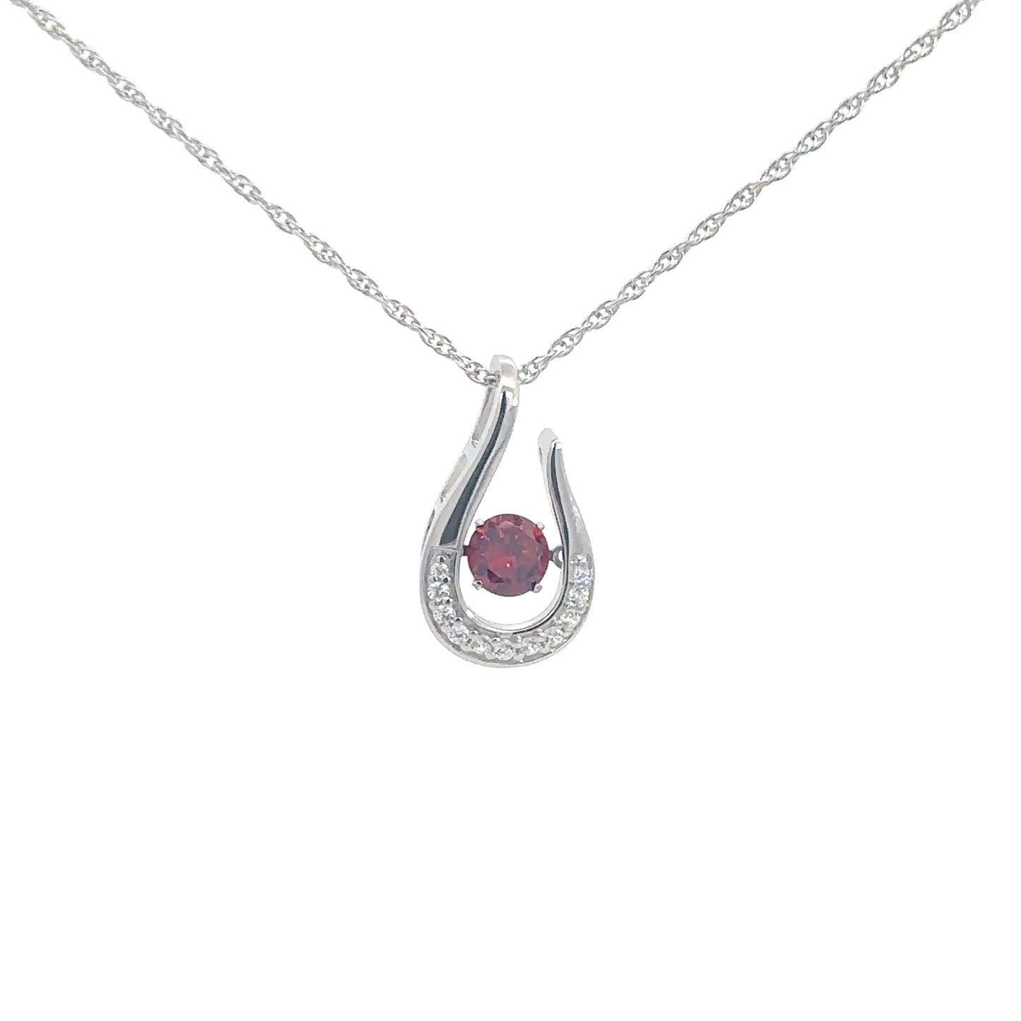 Sterling Silver Synthetic Garnet Twinkle Pendant