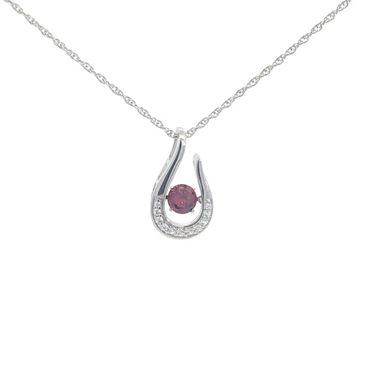 Sterling Silver Synthetic Garnet Twinkle Pendant