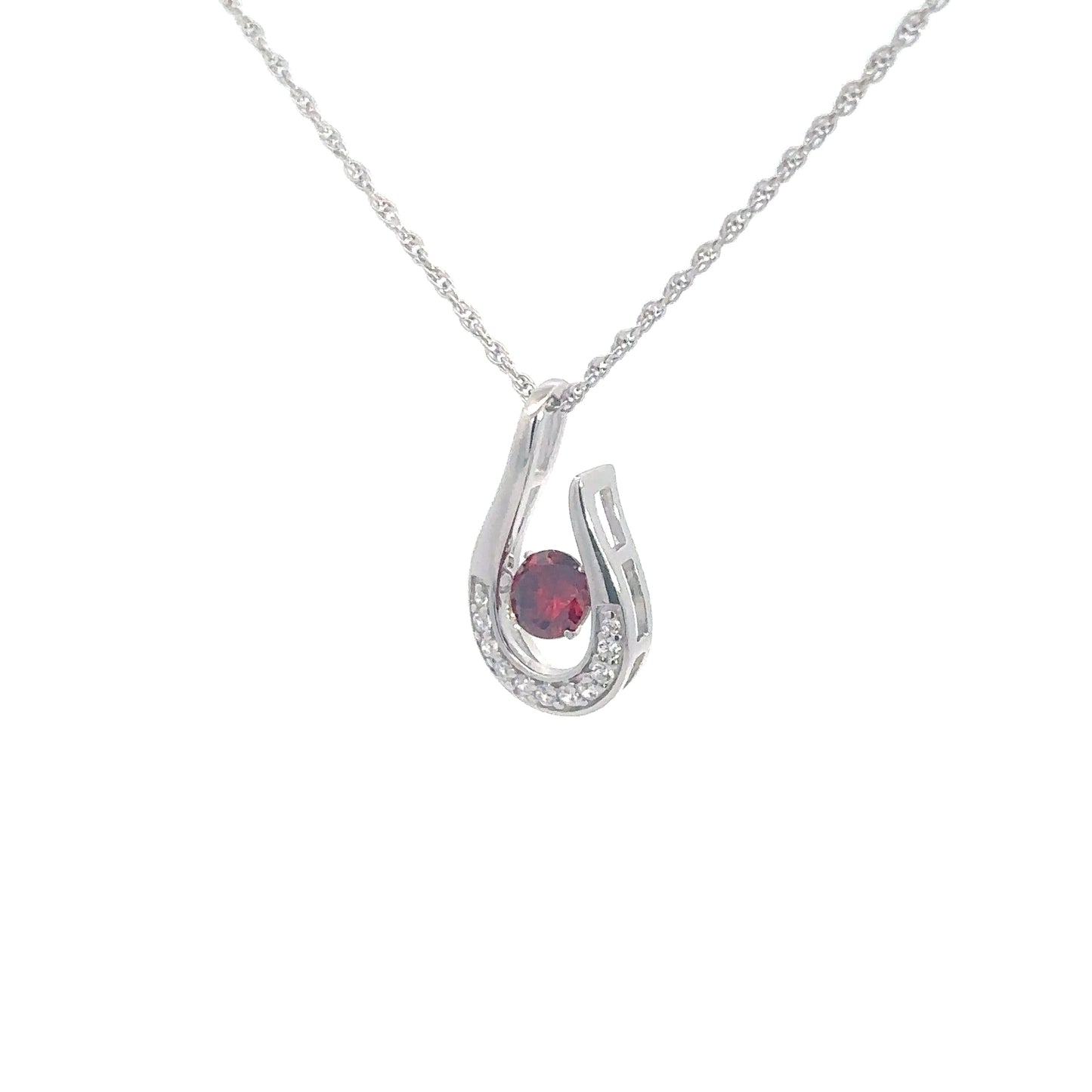 Sterling Silver Synthetic Garnet Twinkle Pendant