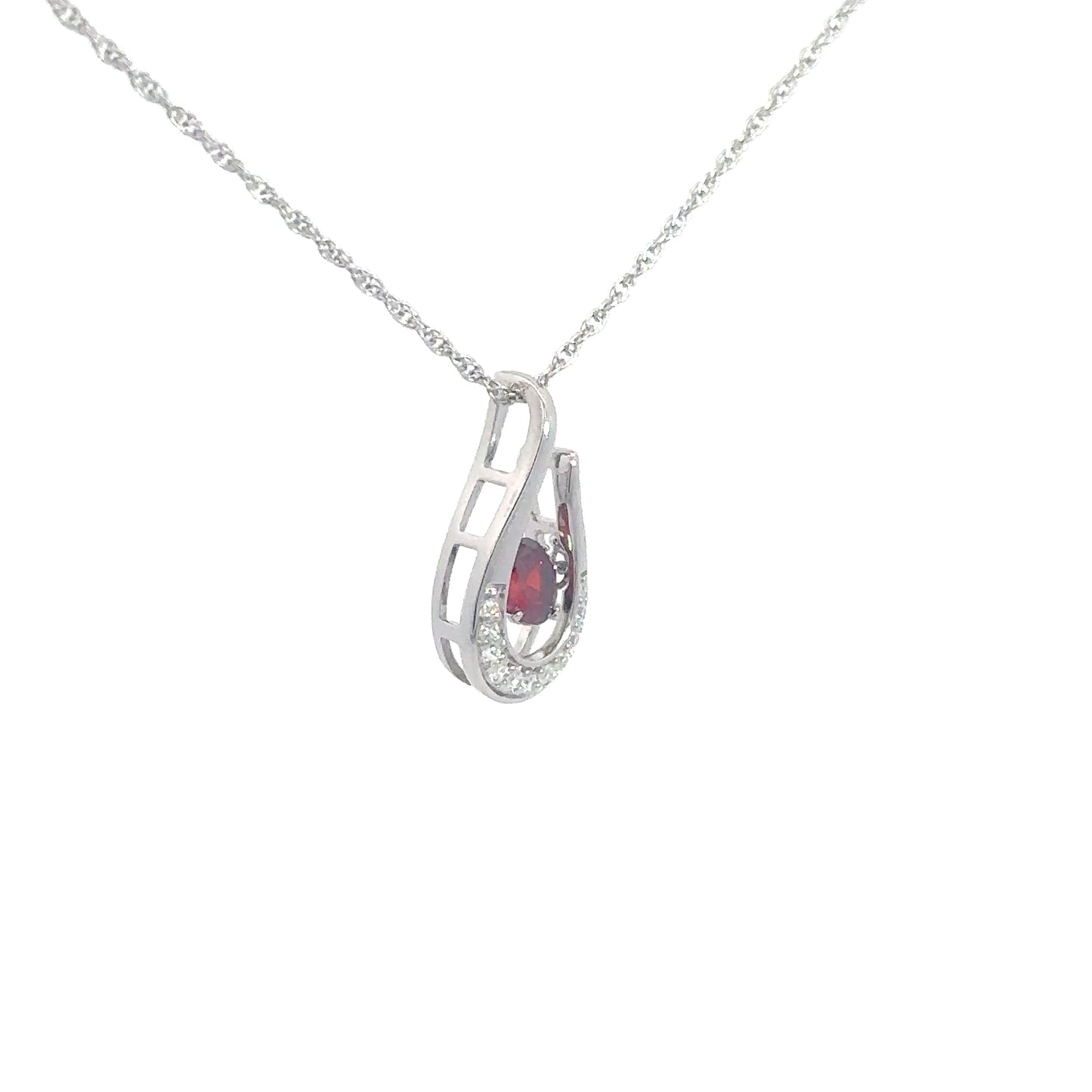Sterling Silver Synthetic Garnet Twinkle Pendant