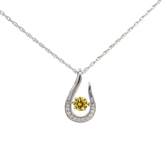 Sterling Silver Synthetic Citrine Twinkle Pendant