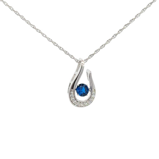 Sterling Silver Synthetic Sapphire Twinkle Pendant