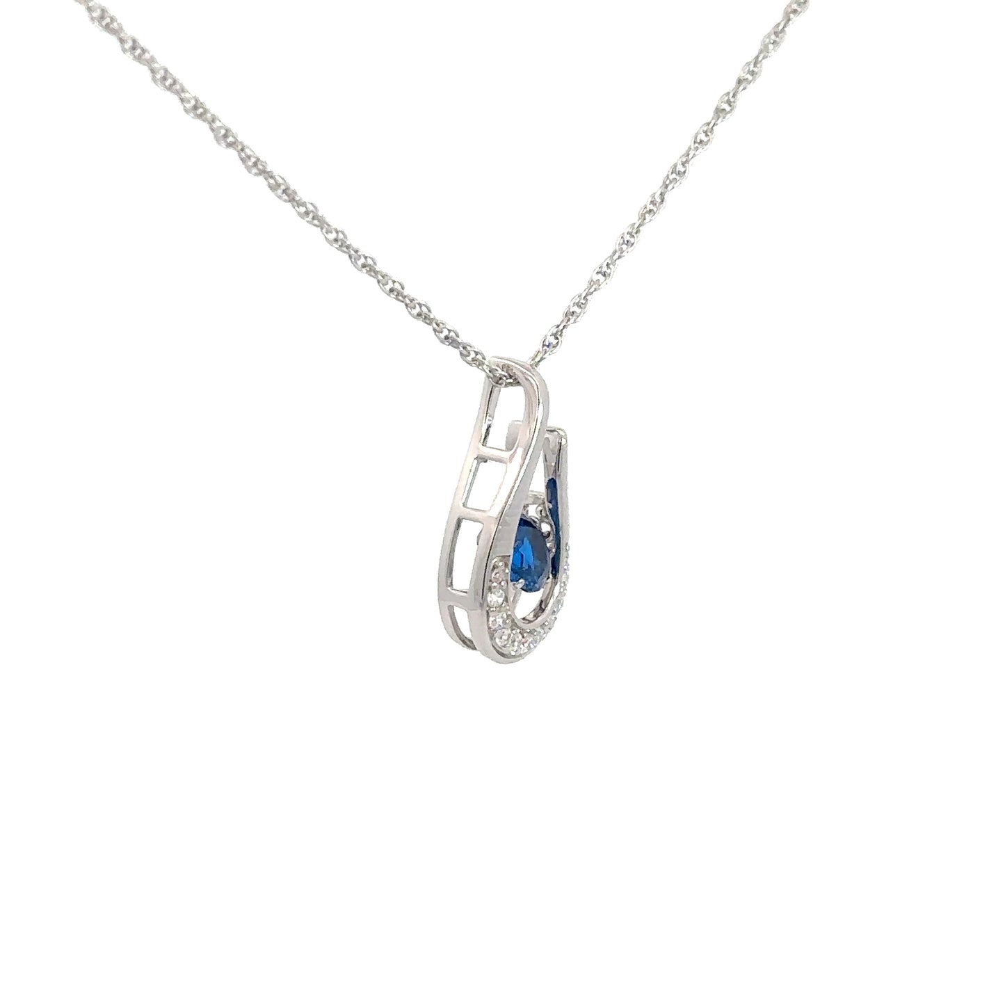 Sterling Silver Synthetic Sapphire Twinkle Pendant
