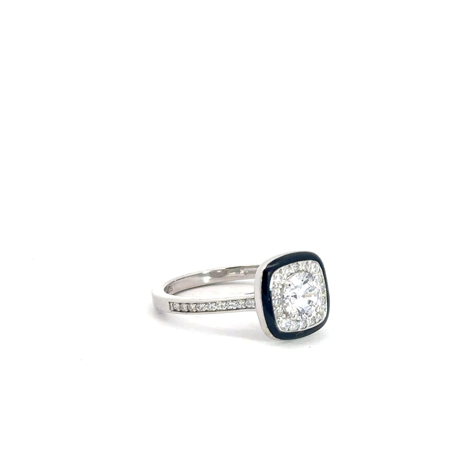 Sterling Silver Micro Pave Simulated Diamond Ring