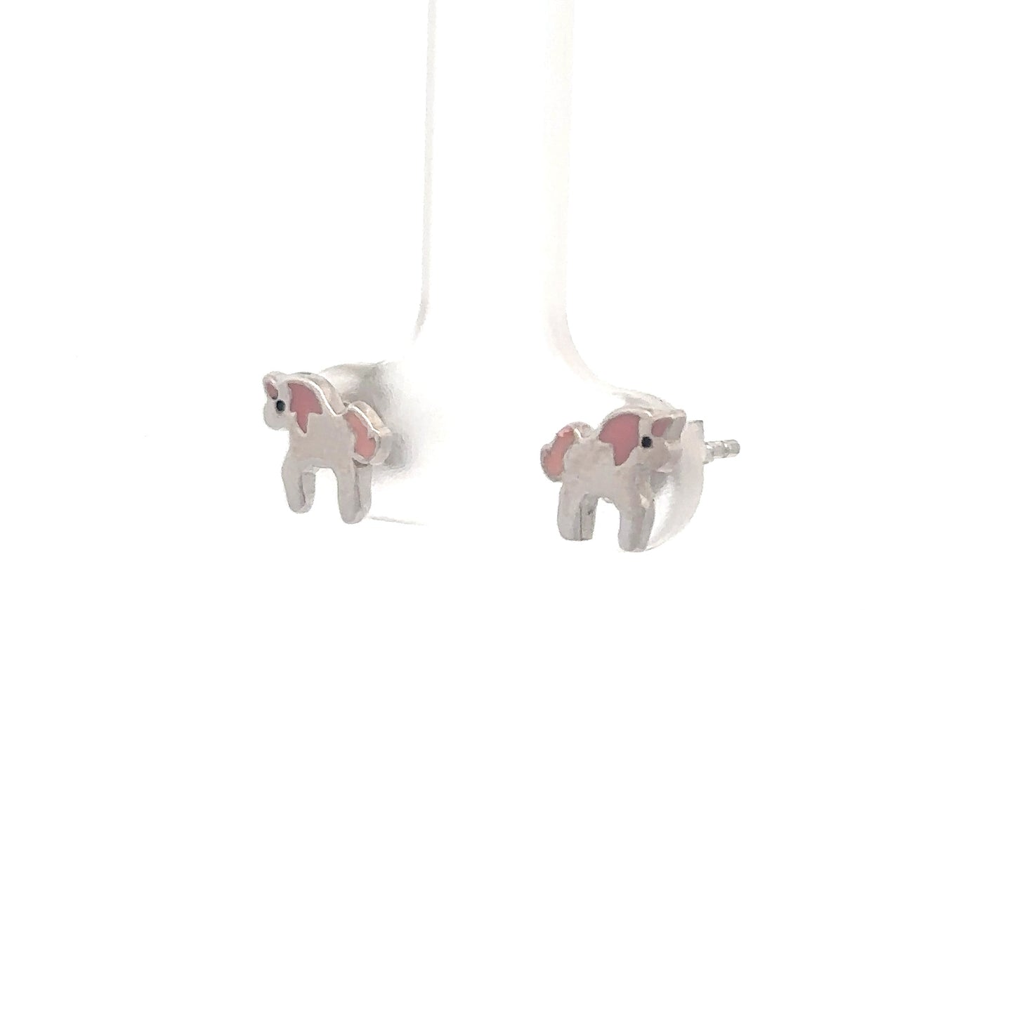 Sterling Silver Enameled Unicorn Earrings