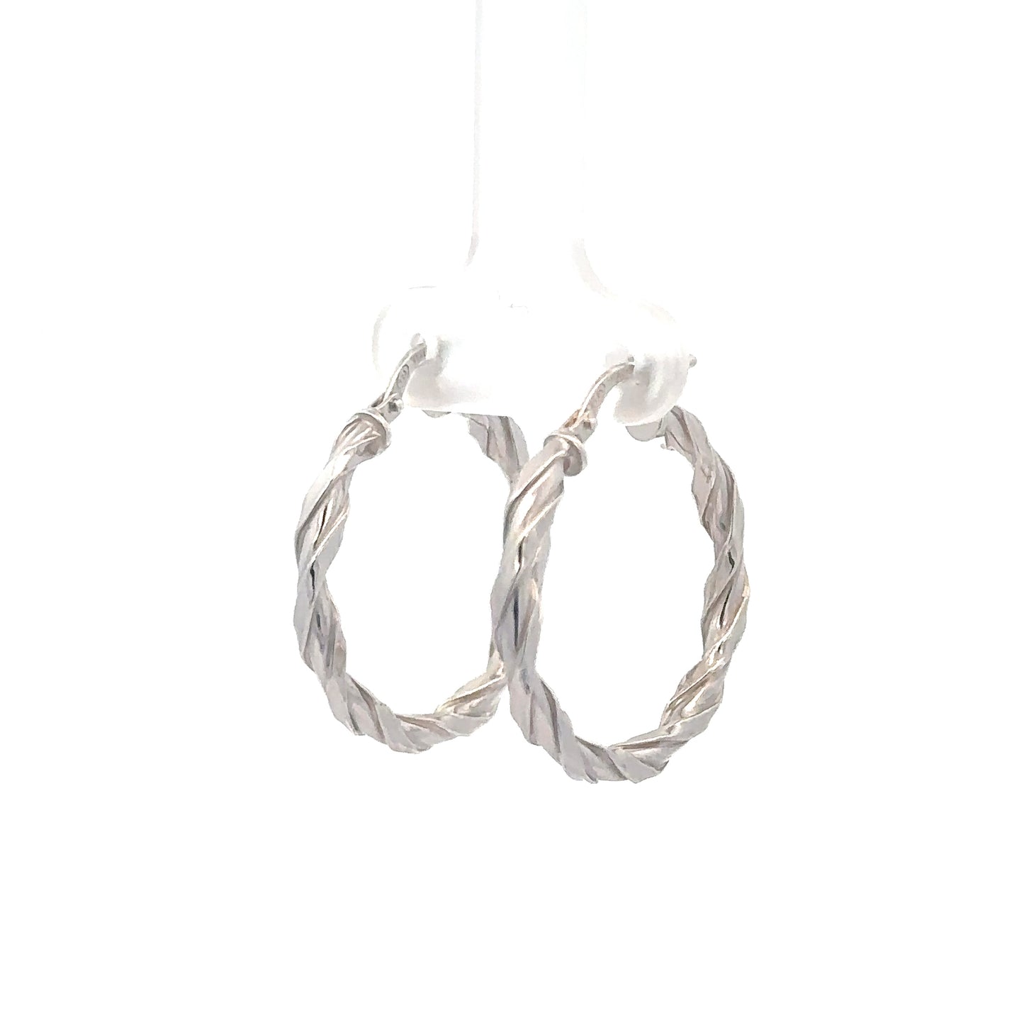 Sterling Silver Twisted Hoop Earrings