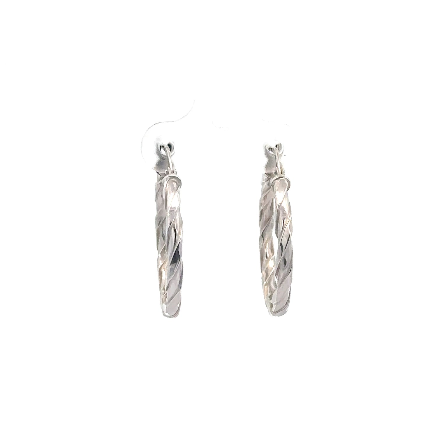 Sterling Silver Twisted Hoop Earrings