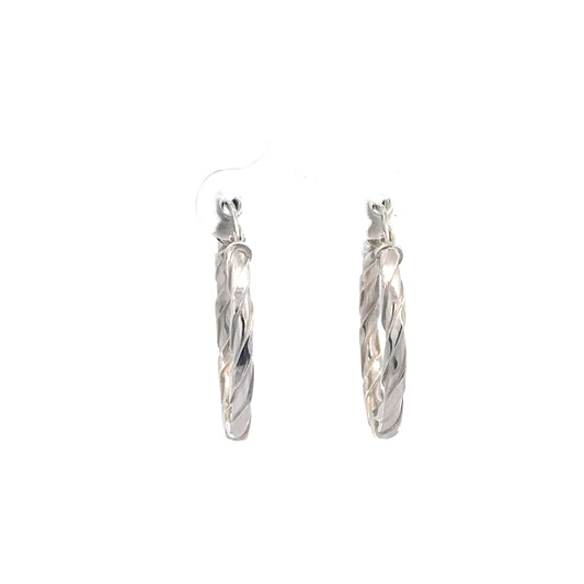 Sterling Silver Twisted Hoop Earrings
