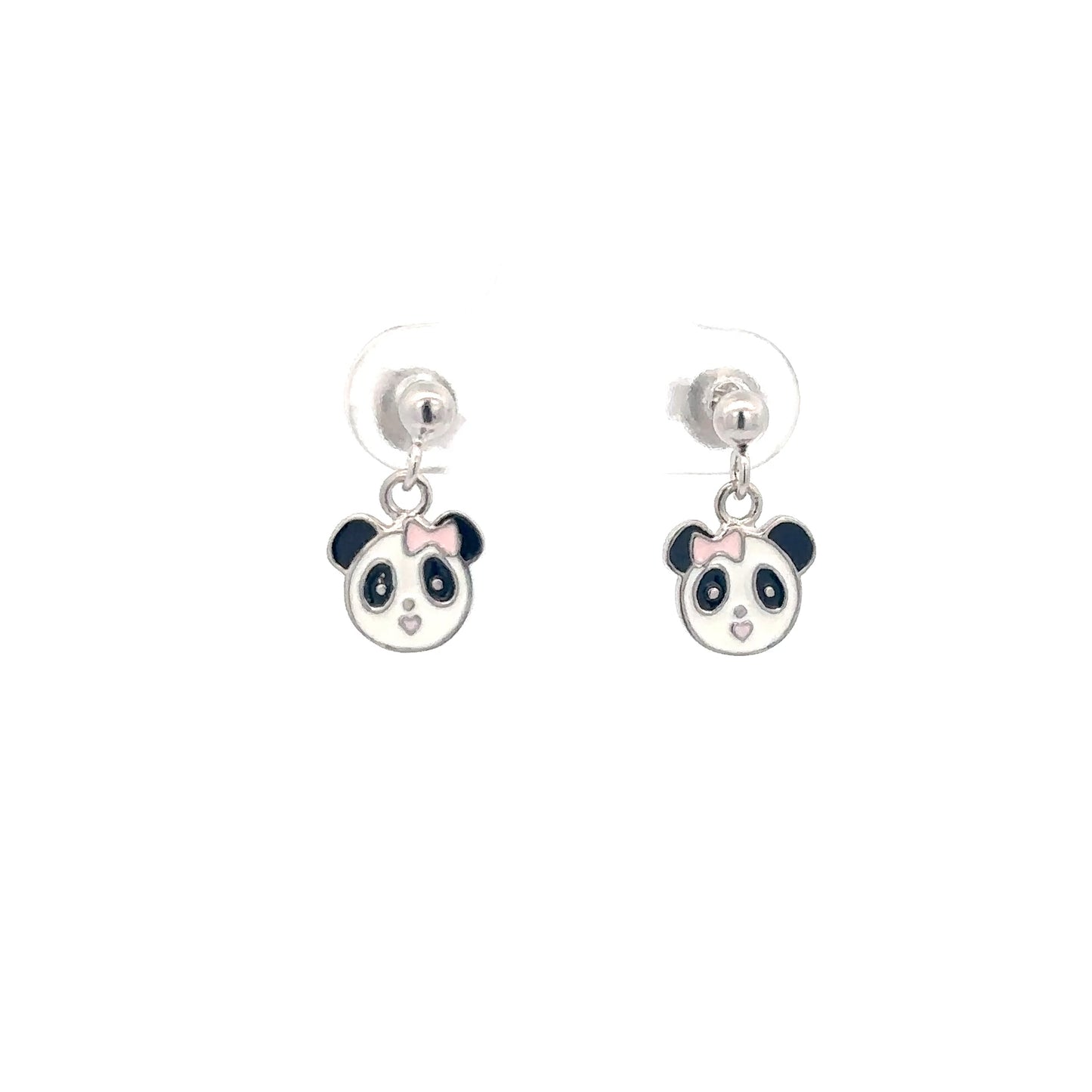 Kids Sterling Silver Panda Earrings