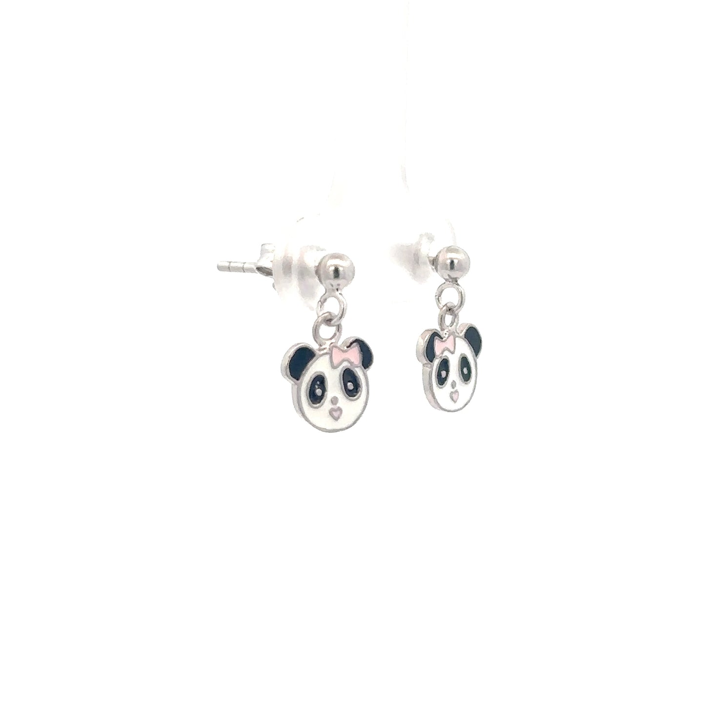 Kids Sterling Silver Panda Earrings