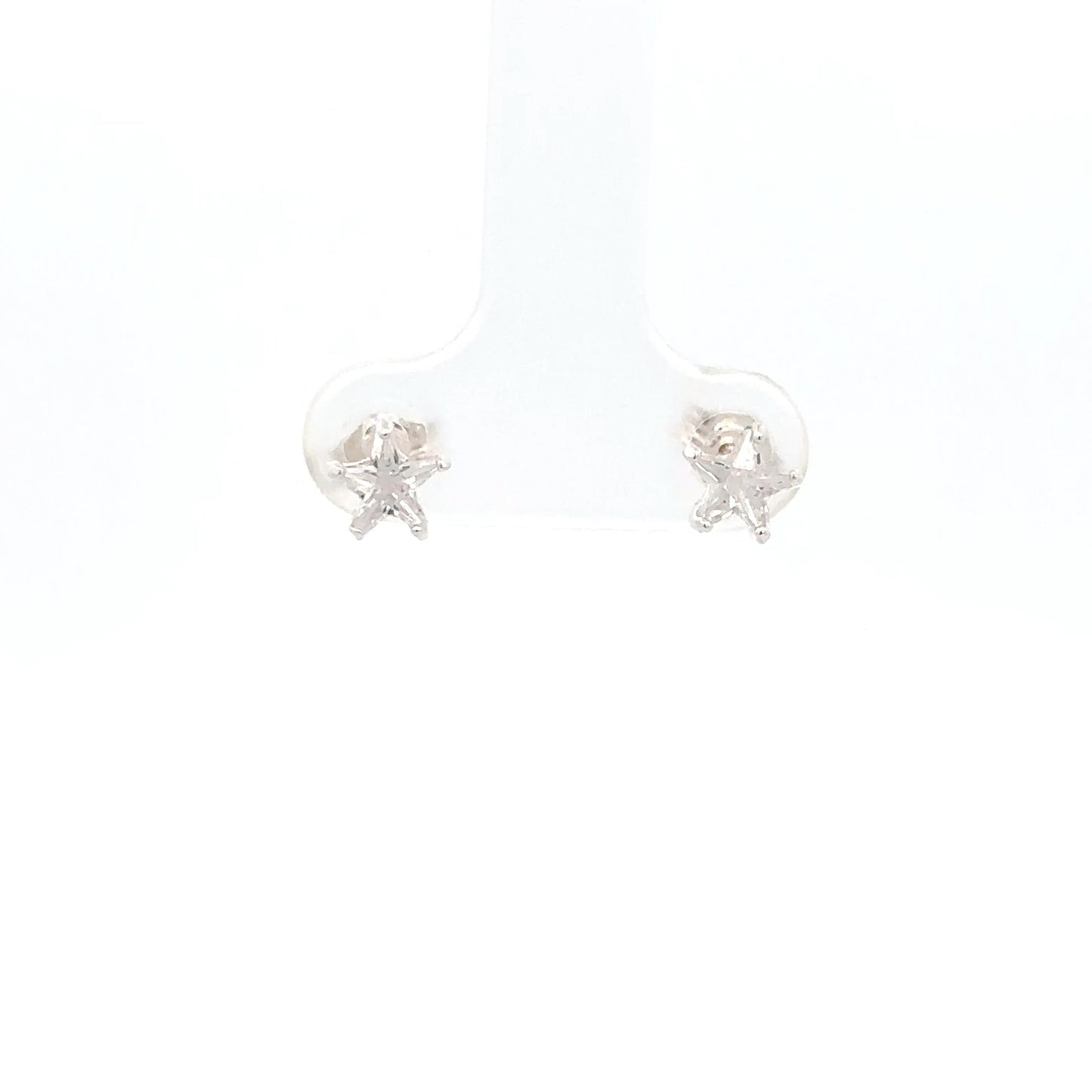 Sterling Silver Cubic Zirconia Star Earrings