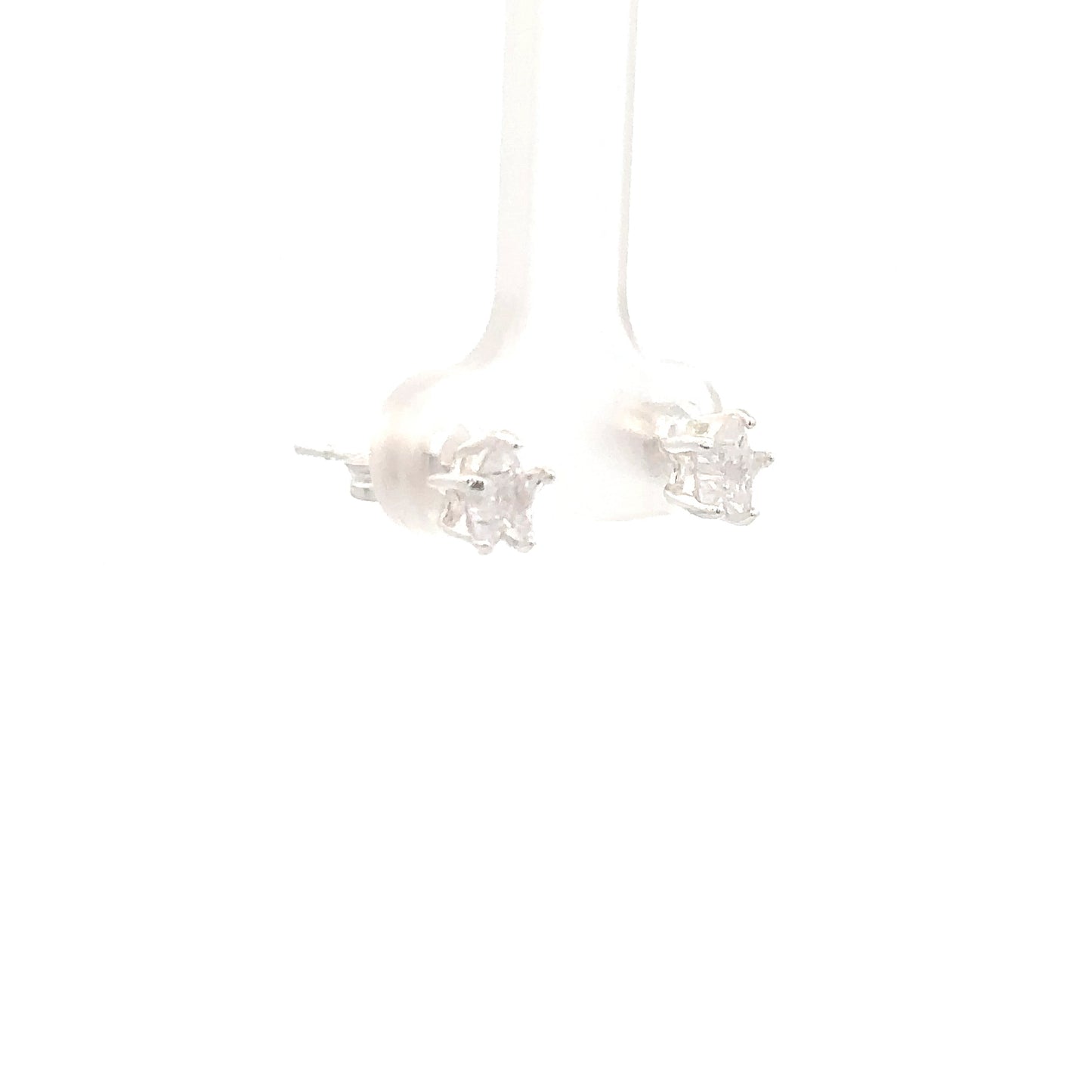 Sterling Silver Cubic Zirconia Star Earrings