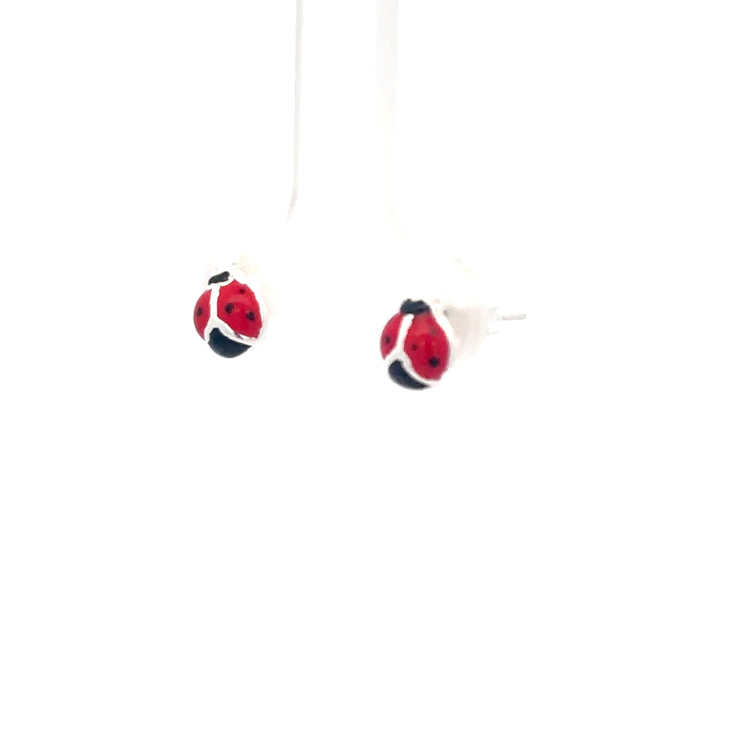 Sterling Silver Kids Lady Bug Earrings