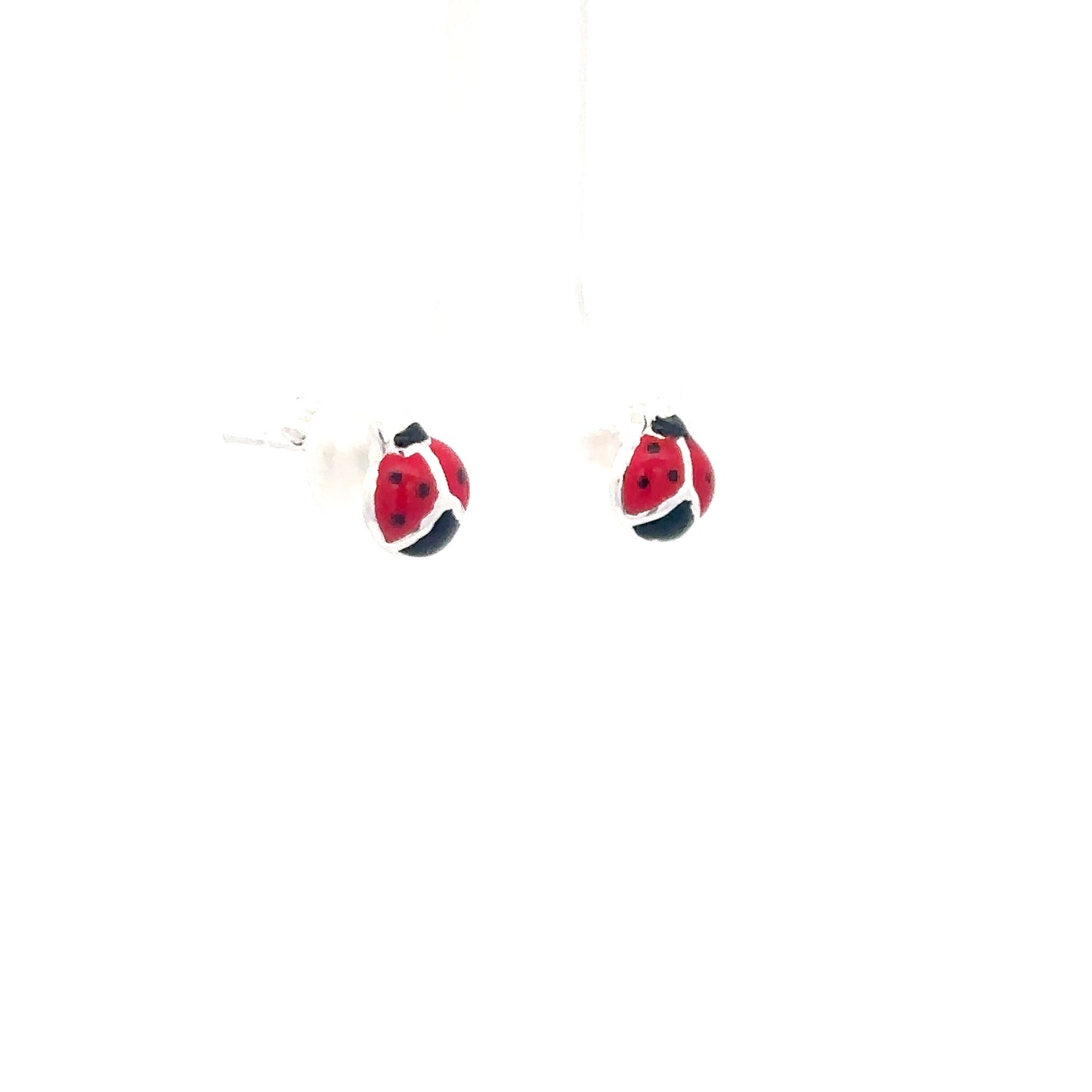 Sterling Silver Kids Lady Bug Earrings