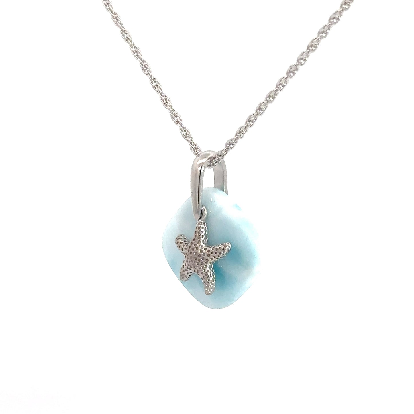 Sterling Silver Larimar Starfish Pendant