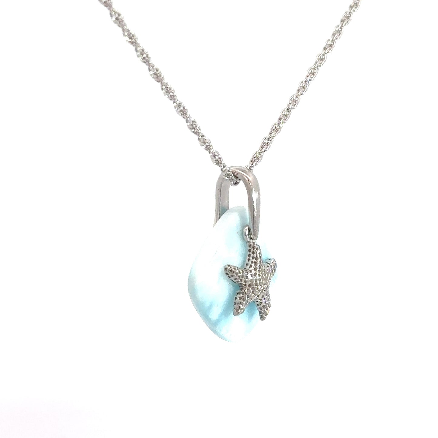 Sterling Silver Larimar Starfish Pendant