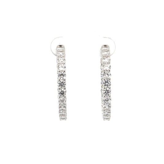 Sterling Silver Cubic Zirconia In/Out Hoops
