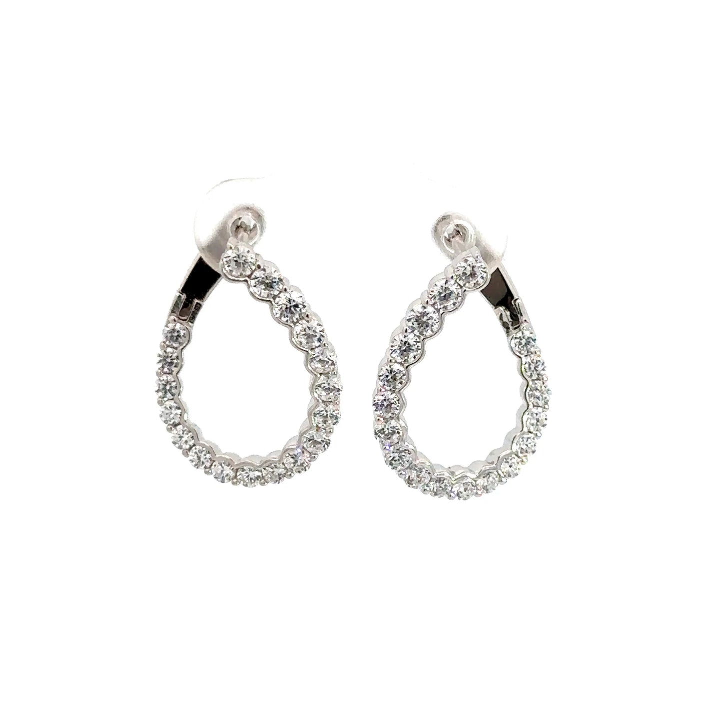 Sterling Silver Simulated Diamond Hoops