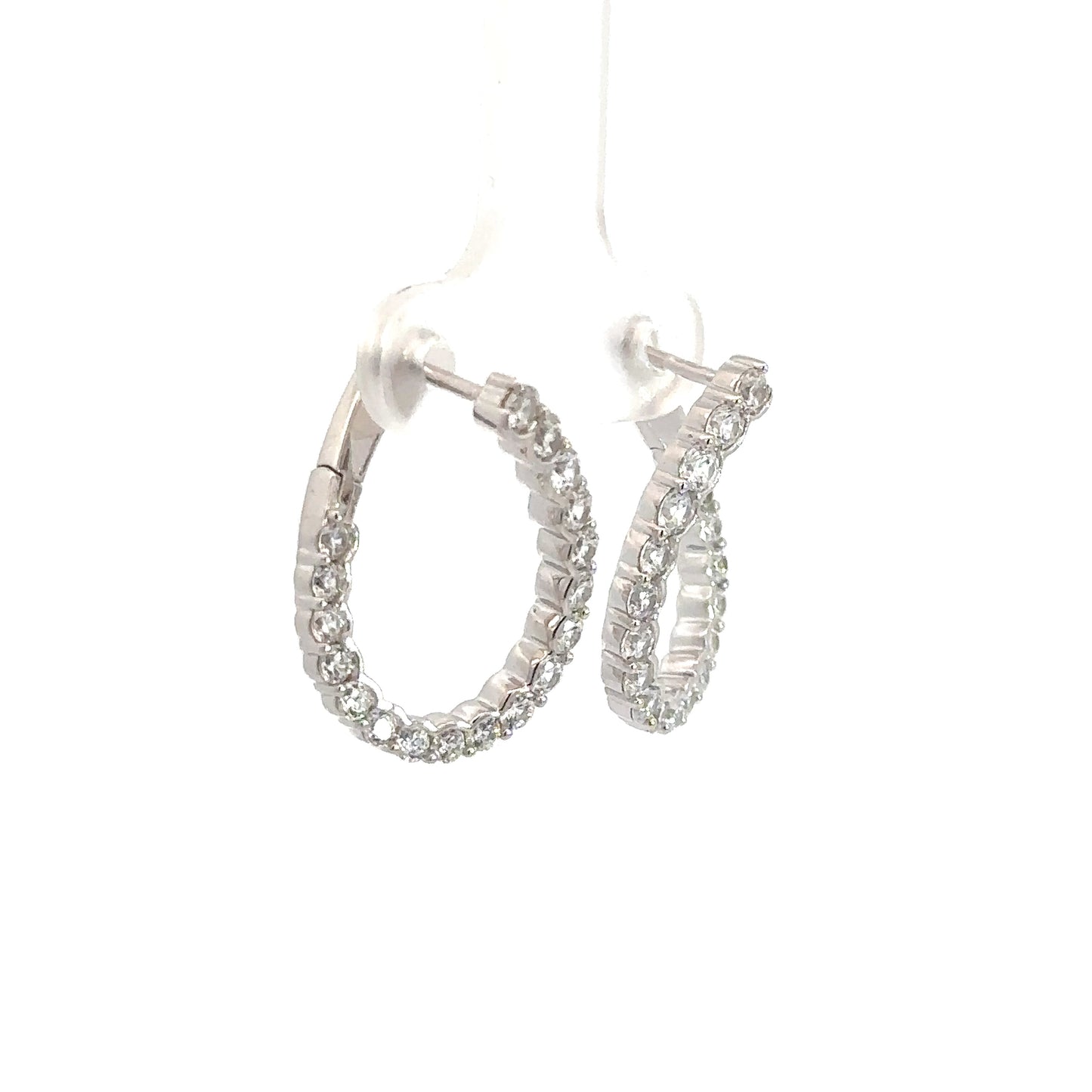 Sterling Silver Simulated Diamond Hoops