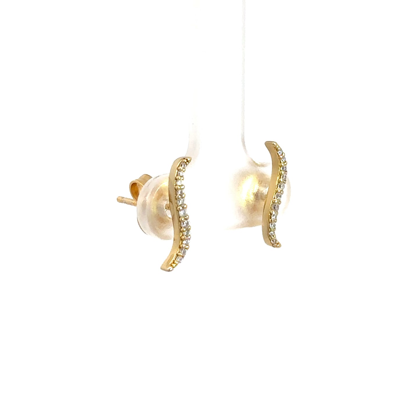 Yellow Gold Plated Simulated Diamond Ear Climbers