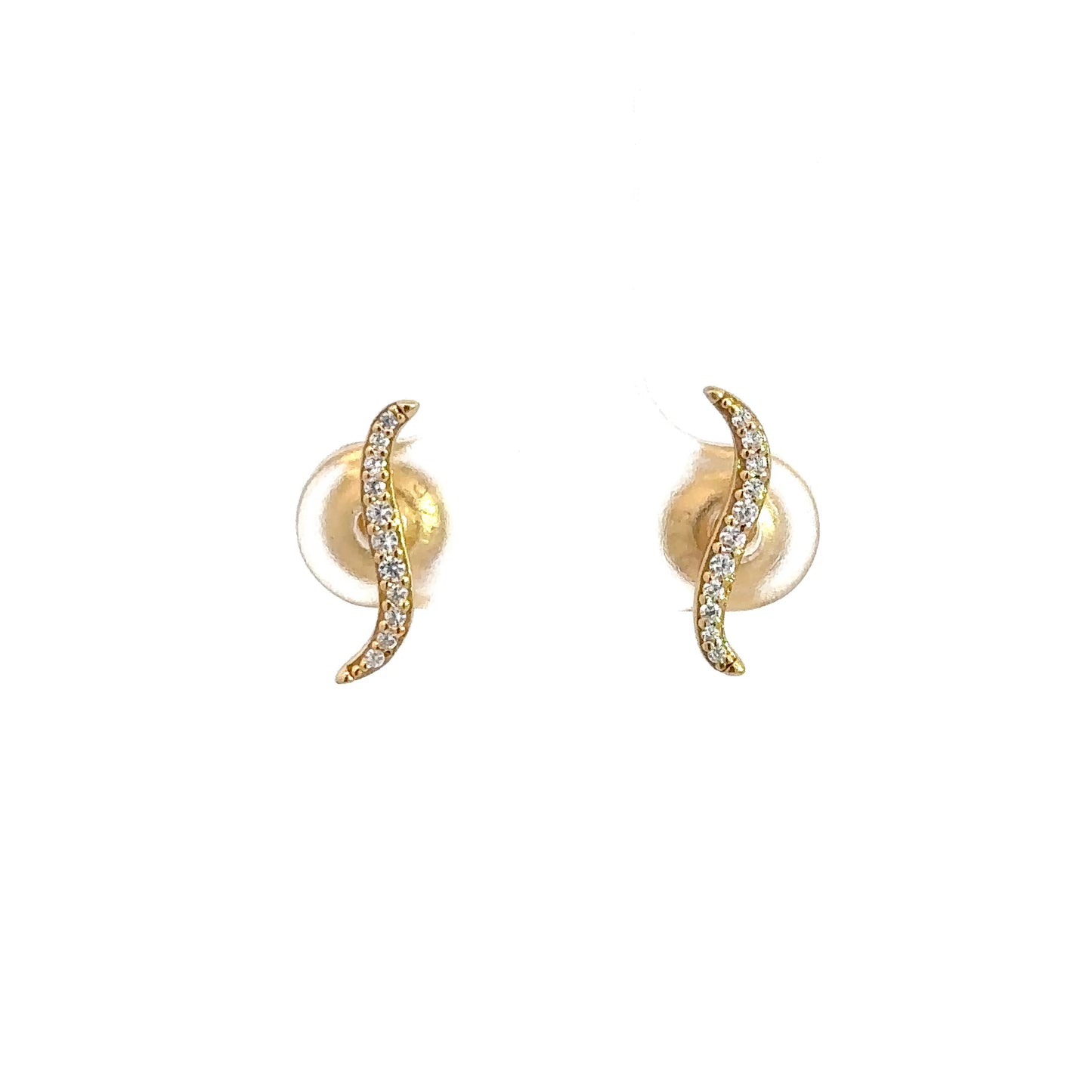 Yellow Gold Plated Simulated Diamond Ear Climbers
