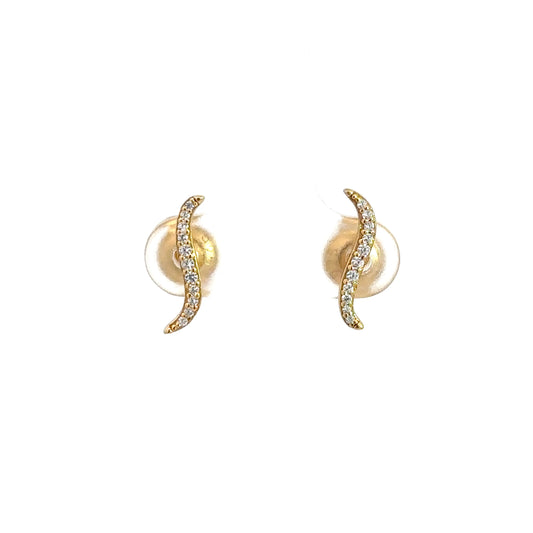 Yellow Gold Plated Simulated Diamond Ear Climbers