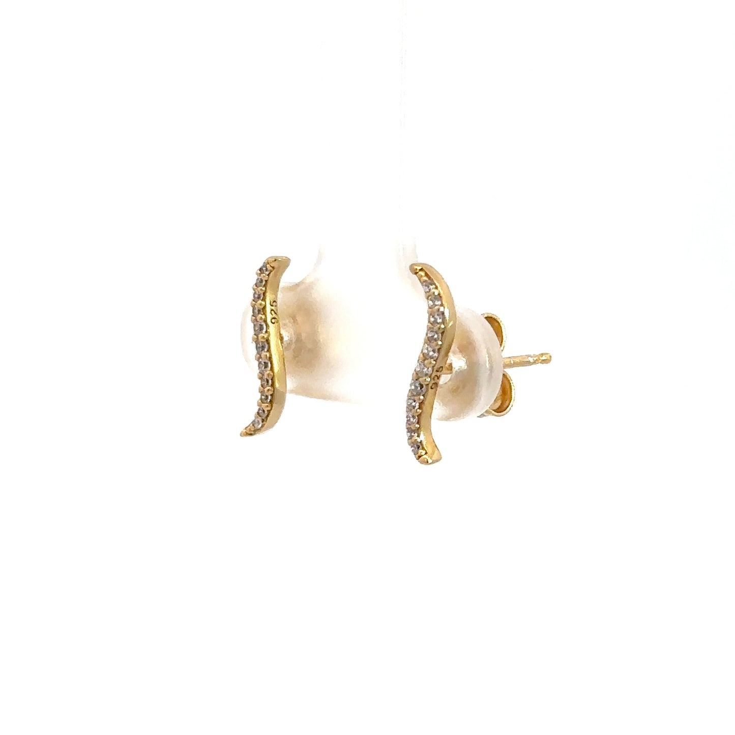Yellow Gold Plated Simulated Diamond Ear Climbers